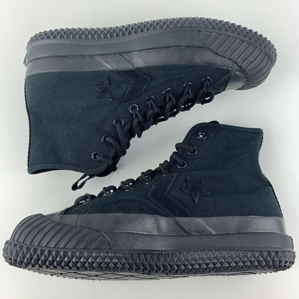 Converse High Tops Mens Size 9 Bosey MC Womens 10.5 Triple Black Water Repellent